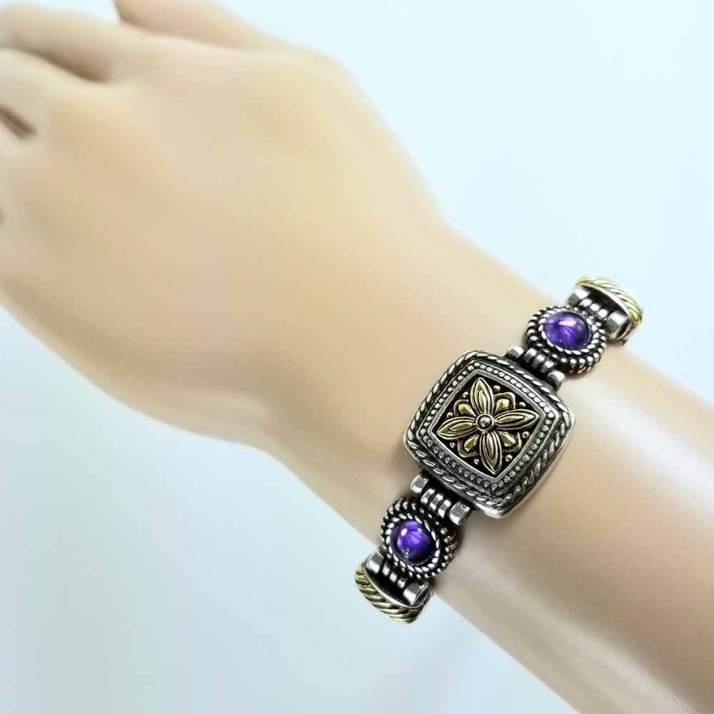 Brighton Two Tone Reversible Crystal Bracelet Retired - Picture 10 of 11
